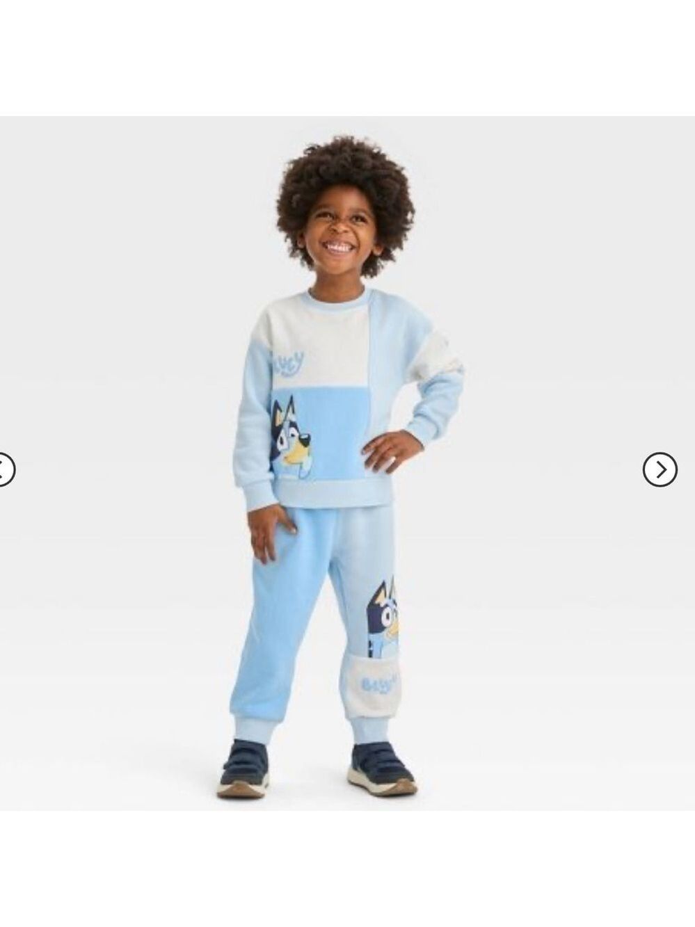 BLUEY Moose Toddler Boy Bluey Sweatshirt Pullover Sweatpants Set Blue Cream 3T - Picture 4 of 17